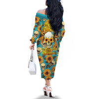 She Is Sunshine Mixed With A Little Hurricane Family Matching Off Shoulder Long Sleeve Dress and Hawaiian Shirt - Wonder Print Shop