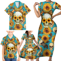 She Is Sunshine Mixed With A Little Hurricane Family Matching Short Sleeve Bodycon Dress and Hawaiian Shirt - Wonder Print Shop