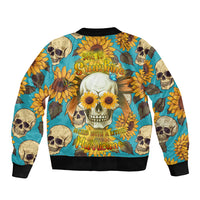 She Is Sunshine Mixed With A Little Hurricane Sleeve Zip Bomber Jacket - Wonder Print Shop