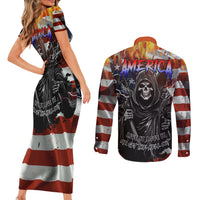America Live It Love it Or Get the Hell Out Couples Matching Short Sleeve Bodycon Dress and Long Sleeve Button Shirts - Wonder Print Shop