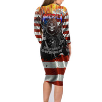 America Live It Love it Or Get the Hell Out Family Matching Long Sleeve Bodycon Dress and Hawaiian Shirt - Wonder Print Shop