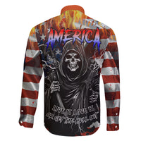 America Live It Love it Or Get the Hell Out Family Matching Off Shoulder Long Sleeve Dress and Hawaiian Shirt - Wonder Print Shop