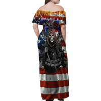 America Live It Love it Or Get the Hell Out Family Matching Off Shoulder Maxi Dress and Hawaiian Shirt - Wonder Print Shop