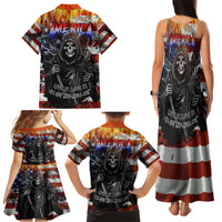 America Live It Love it Or Get the Hell Out Family Matching Tank Maxi Dress and Hawaiian Shirt - Wonder Print Shop