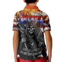 America Live It Love it Or Get the Hell Out Kid Polo Shirt - Wonder Print Shop