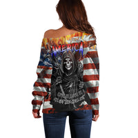 America Live It Love it Or Get the Hell Out Off Shoulder Sweater - Wonder Print Shop