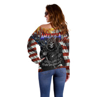 America Live It Love it Or Get the Hell Out Off Shoulder Sweater - Wonder Print Shop