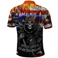 America Live It Love it Or Get the Hell Out Polo Shirt - Wonder Print Shop