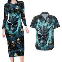 Welcome To The Dark Side Couples Matching Long Sleeve Bodycon Dress and Hawaiian Shirt - Wonder Print Shop