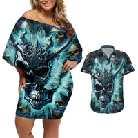 Welcome To The Dark Side Couples Matching Off Shoulder Short Dress and Hawaiian Shirt - Wonder Print Shop