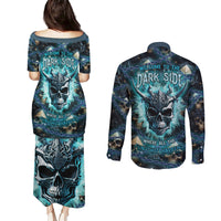 Welcome To The Dark Side Couples Matching Puletasi Dress and Long Sleeve Button Shirts - Wonder Print Shop