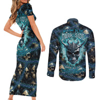 Welcome To The Dark Side Couples Matching Short Sleeve Bodycon Dress and Long Sleeve Button Shirts - Wonder Print Shop