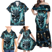 Welcome To The Dark Side Family Matching Off Shoulder Maxi Dress and Hawaiian Shirt - Wonder Print Shop