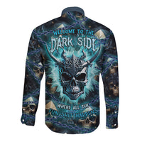 Welcome To The Dark Side Long Sleeve Button Shirt - Wonder Print Shop