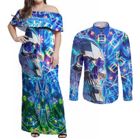 Be Careful Who You F Over Some Of Us F Back Couples Matching Off Shoulder Maxi Dress and Long Sleeve Button Shirts - Wonder Print Shop