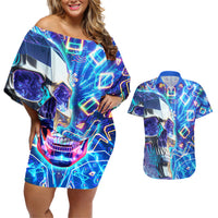 Be Careful Who You F Over Some Of Us F Back Couples Matching Off Shoulder Short Dress and Hawaiian Shirt - Wonder Print Shop