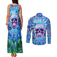 Be Careful Who You F Over Some Of Us F Back Couples Matching Tank Maxi Dress and Long Sleeve Button Shirts - Wonder Print Shop