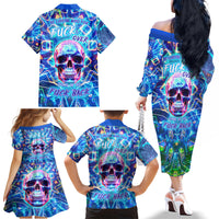 Be Careful Who You F Over Some Of Us F Back Family Matching Off Shoulder Long Sleeve Dress and Hawaiian Shirt - Wonder Print Shop