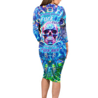 Be Careful Who You F Over Some Of Us F Back Long Sleeve Bodycon Dress - Wonder Print Shop