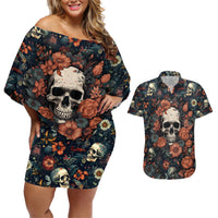 I Talk I Smile I Laugh Too But Be Care Ful When I'm Silent Couples Matching Off Shoulder Short Dress and Hawaiian Shirt - Wonder Print Shop