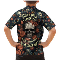 I Talk I Smile I Laugh Too But Be Care Ful When I'm Silent Family Matching Mermaid Dress and Hawaiian Shirt - Wonder Print Shop