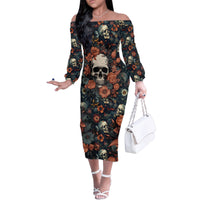 I Talk I Smile I Laugh Too But Be Care Ful When I'm Silent Family Matching Off Shoulder Long Sleeve Dress and Hawaiian Shirt - Wonder Print Shop