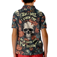 I Talk I Smile I Laugh Too But Be Care Ful When I'm Silent Kid Polo Shirt - Wonder Print Shop