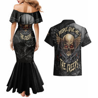 People Give Me The Creep Couples Matching Mermaid Dress and Hawaiian Shirt - Wonder Print Shop