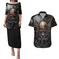 People Give Me The Creep Couples Matching Puletasi Dress and Hawaiian Shirt - Wonder Print Shop