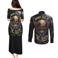 People Give Me The Creep Couples Matching Puletasi Dress and Long Sleeve Button Shirts - Wonder Print Shop