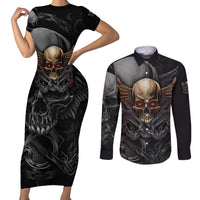 People Give Me The Creep Couples Matching Short Sleeve Bodycon Dress and Long Sleeve Button Shirts - Wonder Print Shop