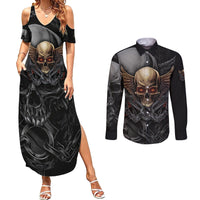 People Give Me The Creep Couples Matching Summer Maxi Dress and Long Sleeve Button Shirts - Wonder Print Shop