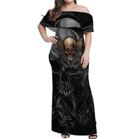 People Give Me The Creep Off Shoulder Maxi Dress - Wonder Print Shop