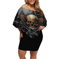 People Give Me The Creep Off Shoulder Short Dress - Wonder Print Shop
