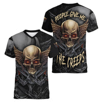 People Give Me The Creep Women V Neck T Shirt - Wonder Print Shop