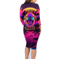 Foreuer Chasing Sunsets Skull Family Matching Long Sleeve Bodycon Dress and Hawaiian Shirt - Wonder Print Shop