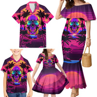 Foreuer Chasing Sunsets Skull Family Matching Mermaid Dress and Hawaiian Shirt - Wonder Print Shop