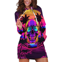 Foreuer Chasing Sunsets Skull Hoodie Dress - Wonder Print Shop