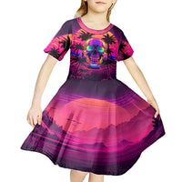 Foreuer Chasing Sunsets Skull Kid Short Sleeve Dress - Wonder Print Shop