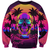 Foreuer Chasing Sunsets Skull Sweatshirt - Wonder Print Shop