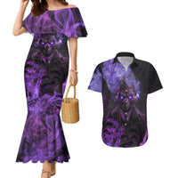 Don't Test The Monster In Me Couples Matching Mermaid Dress and Hawaiian Shirt - Wonder Print Shop