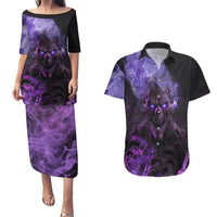 Don't Test The Monster In Me Couples Matching Puletasi Dress and Hawaiian Shirt - Wonder Print Shop