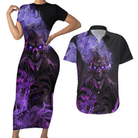 Don't Test The Monster In Me Couples Matching Short Sleeve Bodycon Dress and Hawaiian Shirt - Wonder Print Shop