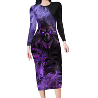 Don't Test The Monster In Me Family Matching Long Sleeve Bodycon Dress and Hawaiian Shirt - Wonder Print Shop