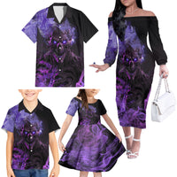 Don't Test The Monster In Me Family Matching Off Shoulder Long Sleeve Dress and Hawaiian Shirt - Wonder Print Shop