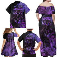 Don't Test The Monster In Me Family Matching Off Shoulder Maxi Dress and Hawaiian Shirt - Wonder Print Shop