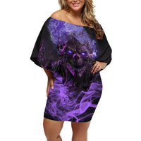 Don't Test The Monster In Me Off Shoulder Short Dress - Wonder Print Shop