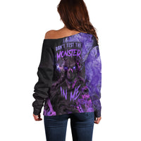 Don't Test The Monster In Me Off Shoulder Sweater - Wonder Print Shop