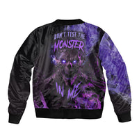 Don't Test The Monster In Me Sleeve Zip Bomber Jacket - Wonder Print Shop