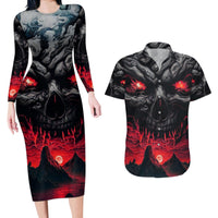 Time To Unleash Alittle Hell!! Couples Matching Long Sleeve Bodycon Dress and Hawaiian Shirt - Wonder Print Shop